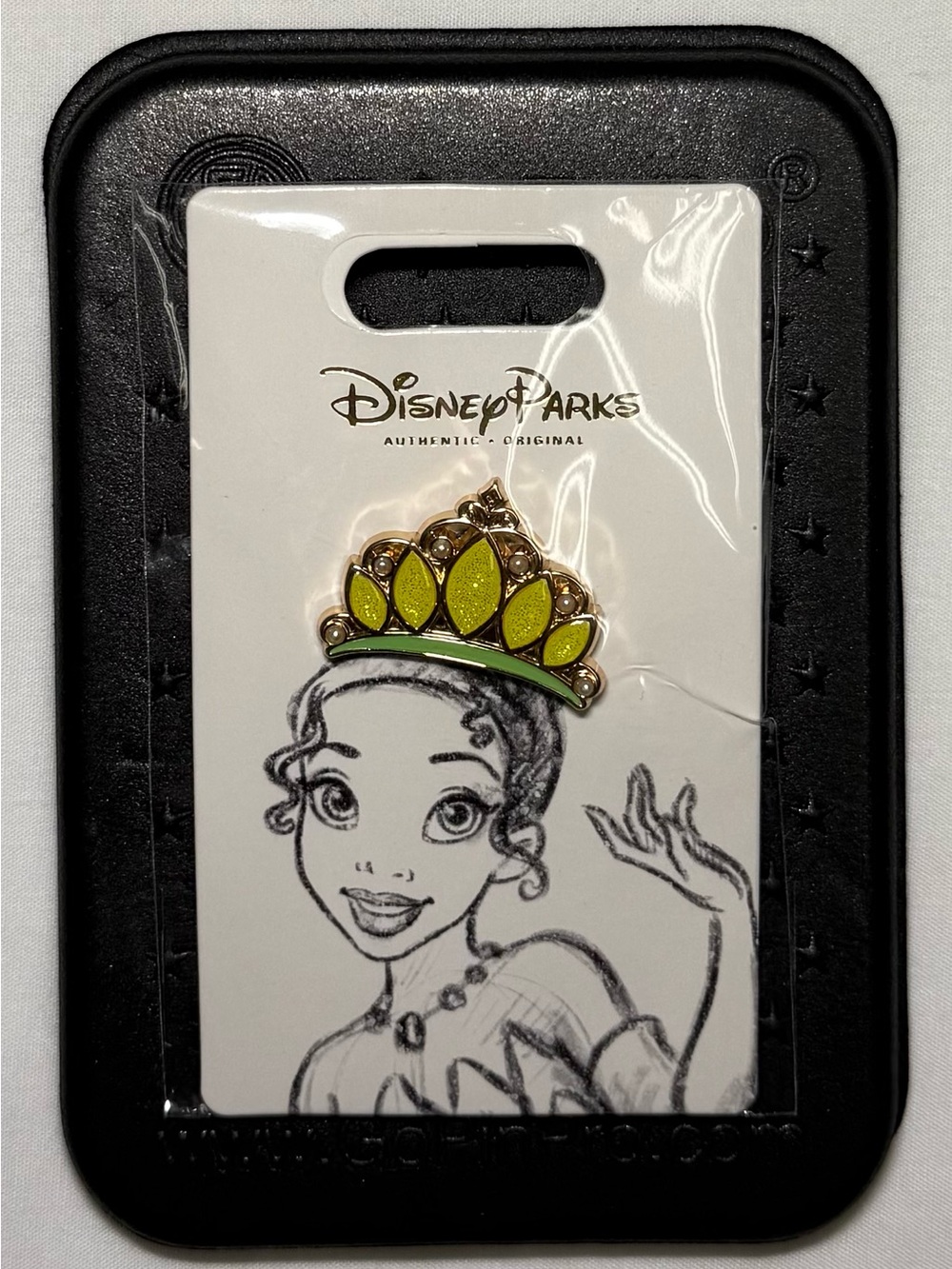 Disney Tiana Tiara Pin - Green and Gold